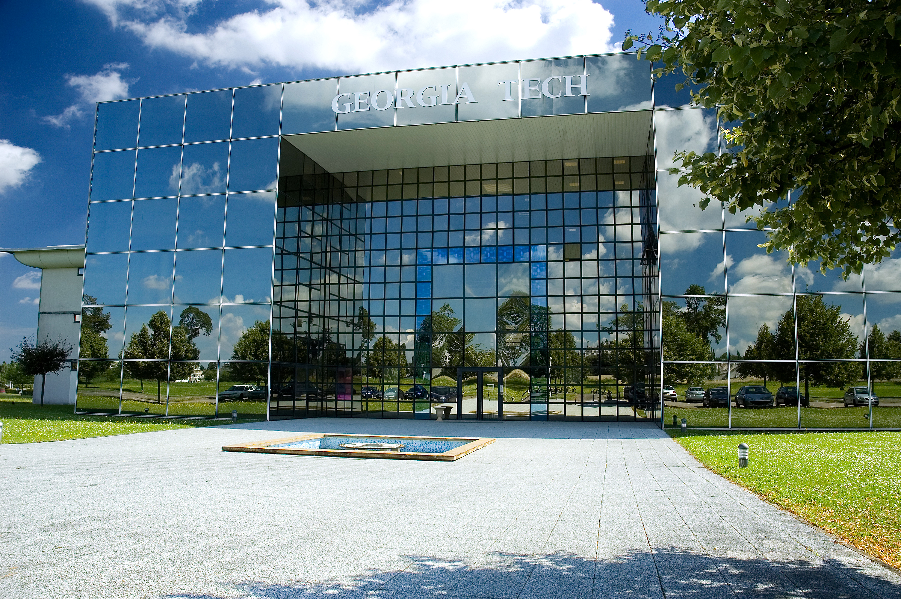 glass front building